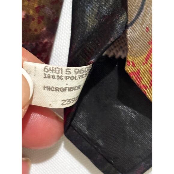 Vintage Oscar De La Renta Silk Men’sTie art to wear watercolor deep rich colors - Picture 5 of 8